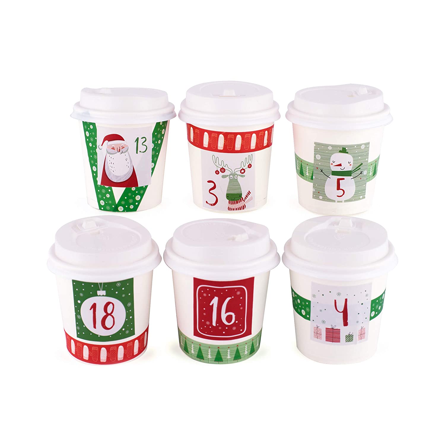 Pajoma Advent Calendar Cups, 24 Cups for Filling, incl. Stickers and accessories