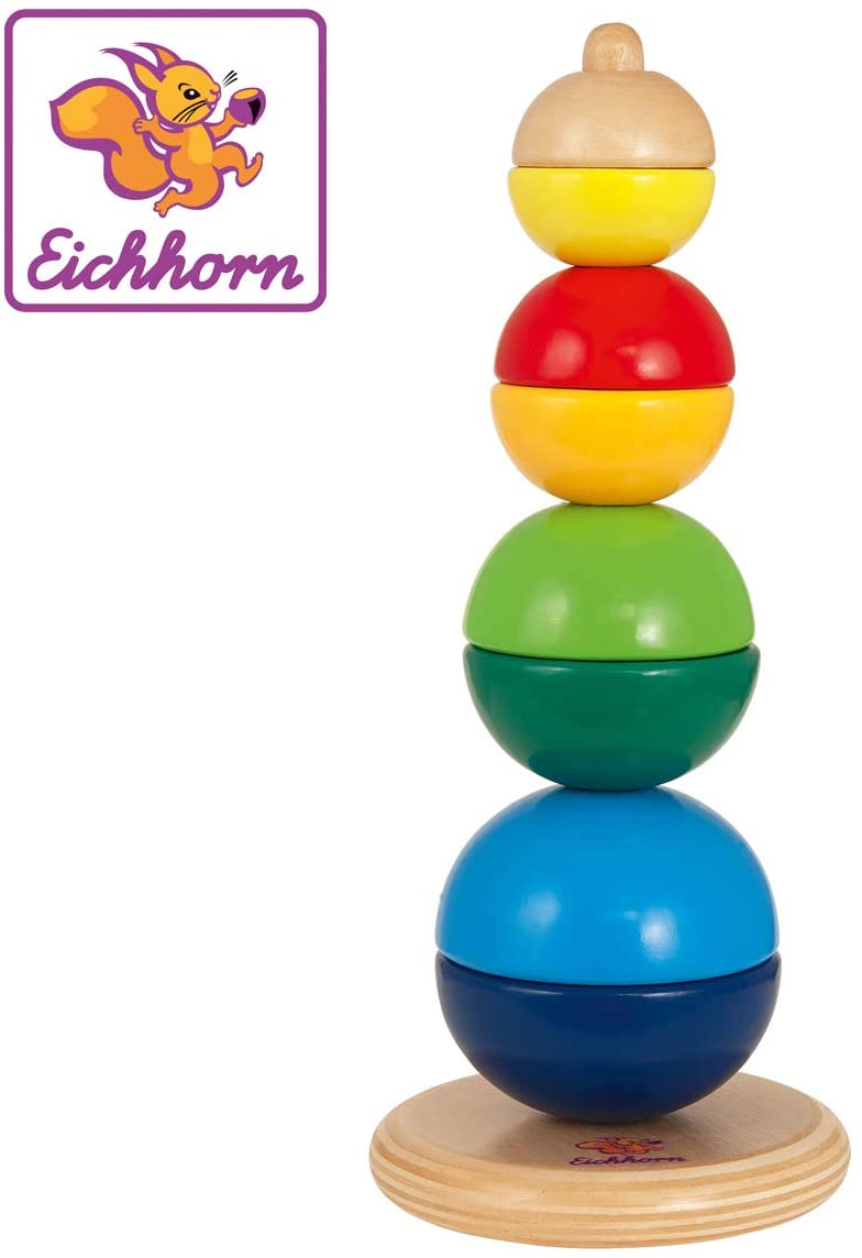 Eichhorn 100003445 – Tower 8 Hemispheres in 4 Different Sizes, 4 Pieces, 22 cm High, FSC 100% Certified Birch Wood