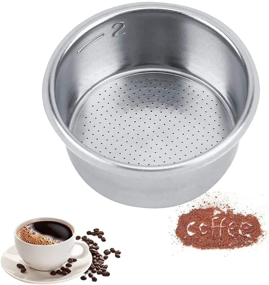QQRR Coffee Filter Basket, 51 mm Reusable Filter Basket, Coffee Filter Basket, Stainless Steel Coffee Filter Basket, Filter Basket, Bottomless Porta Filter Accessories, for Family, Bar, Café