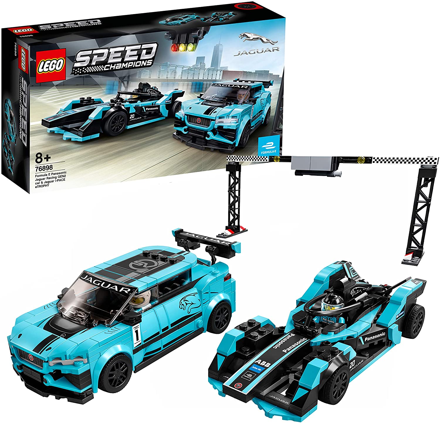Lego 76898 Speed Champions Formula E Panasonic Jaguar Racing Gen2 Car & Jag