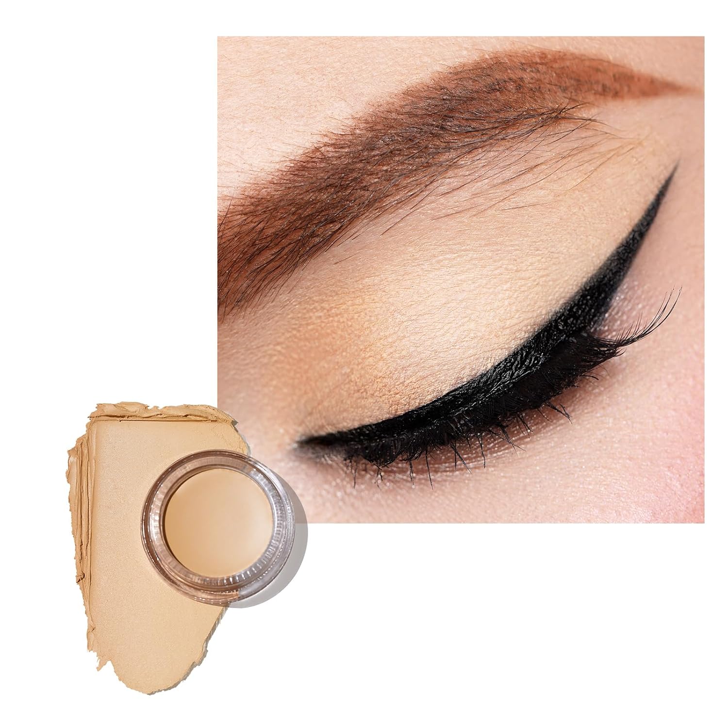 Matt Eye Shadow, Yellow Waterproof Eyeshadow, Primer, Fine Texture, Lasts 16 Hours, Quick-Drying Smudge-Proof Matt Surface, Vegan, 06 g (CM04) Nude