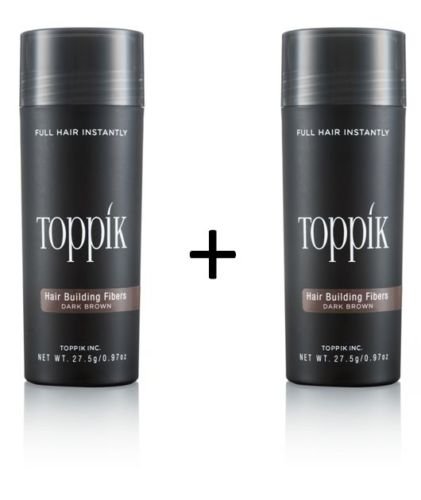 toppik 2 x Topik 27.5 g Hair Thickener Hair Fibres Microhairs – Medium Brown, ‎medium