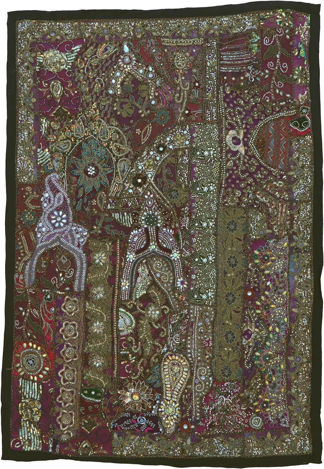 Guru-Shop Indian Tapestry Patchwork Wall Hanging, Single Piece, 110 X 155 X