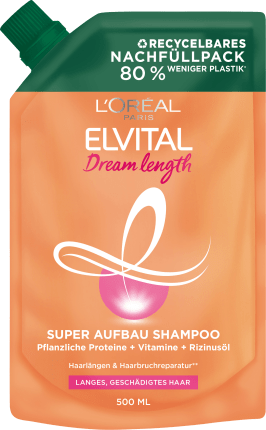 L\'ORÉAL PARiS ELVITAL Shampoo Dream Length Nachfüllpack, 500 ml