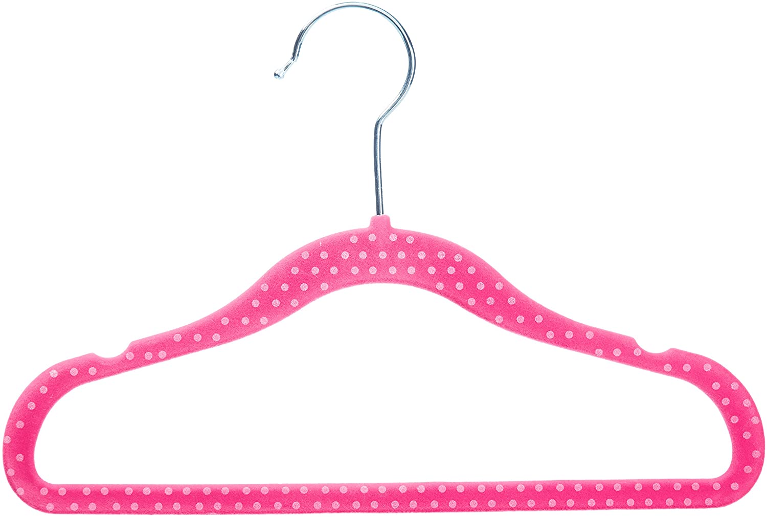 Basics velvet-covered children's hanger, pack of 50, pink dotted