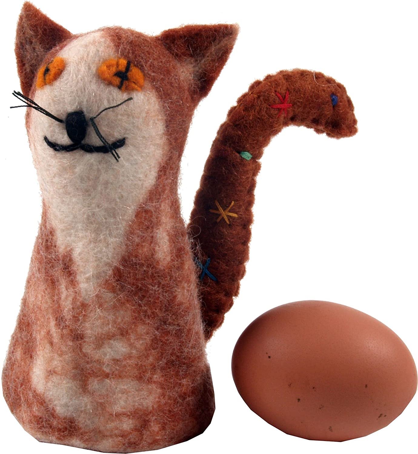 Guru-Shop GURU SHOP Felt Egg Cosy - Cat, Brown, Kitchen Accessories, Miscellaneous