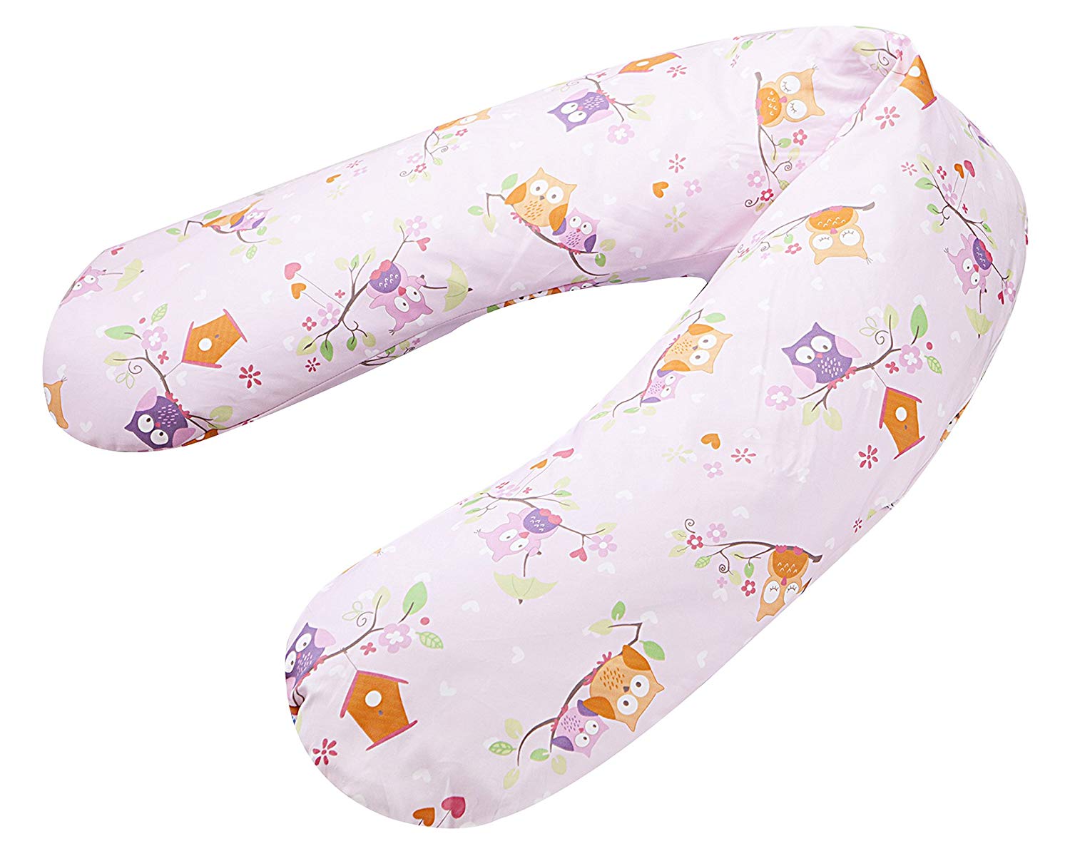 Julius Zöllner 46700 1581 2 Nursing Pillow Banana with Flexi-Beads (EPS) Approx. 190 cm (Outer Dimensions) Cuddly Bear Pink