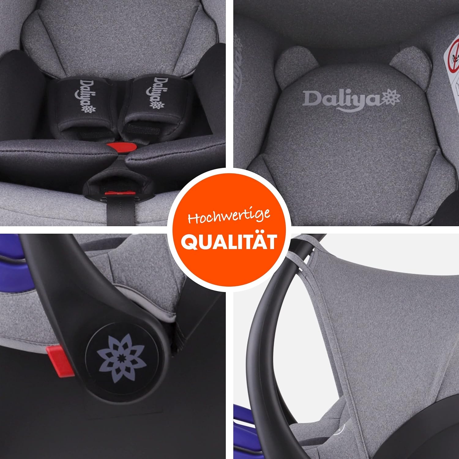 Daliya® Cariyo Baby Car Seat 0-13 kg Group 0+ Baby Car Seat from Birth Also Suitable for Daliya Turniyo Pushchair (Dark Grey)