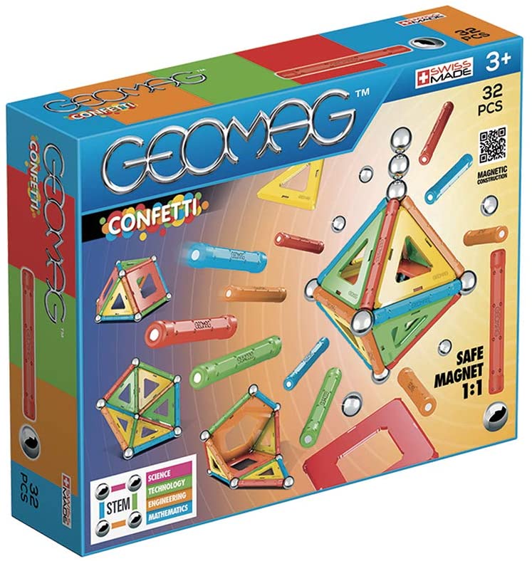 Geomag Confetti Magnetic Tiles, Multicoloured