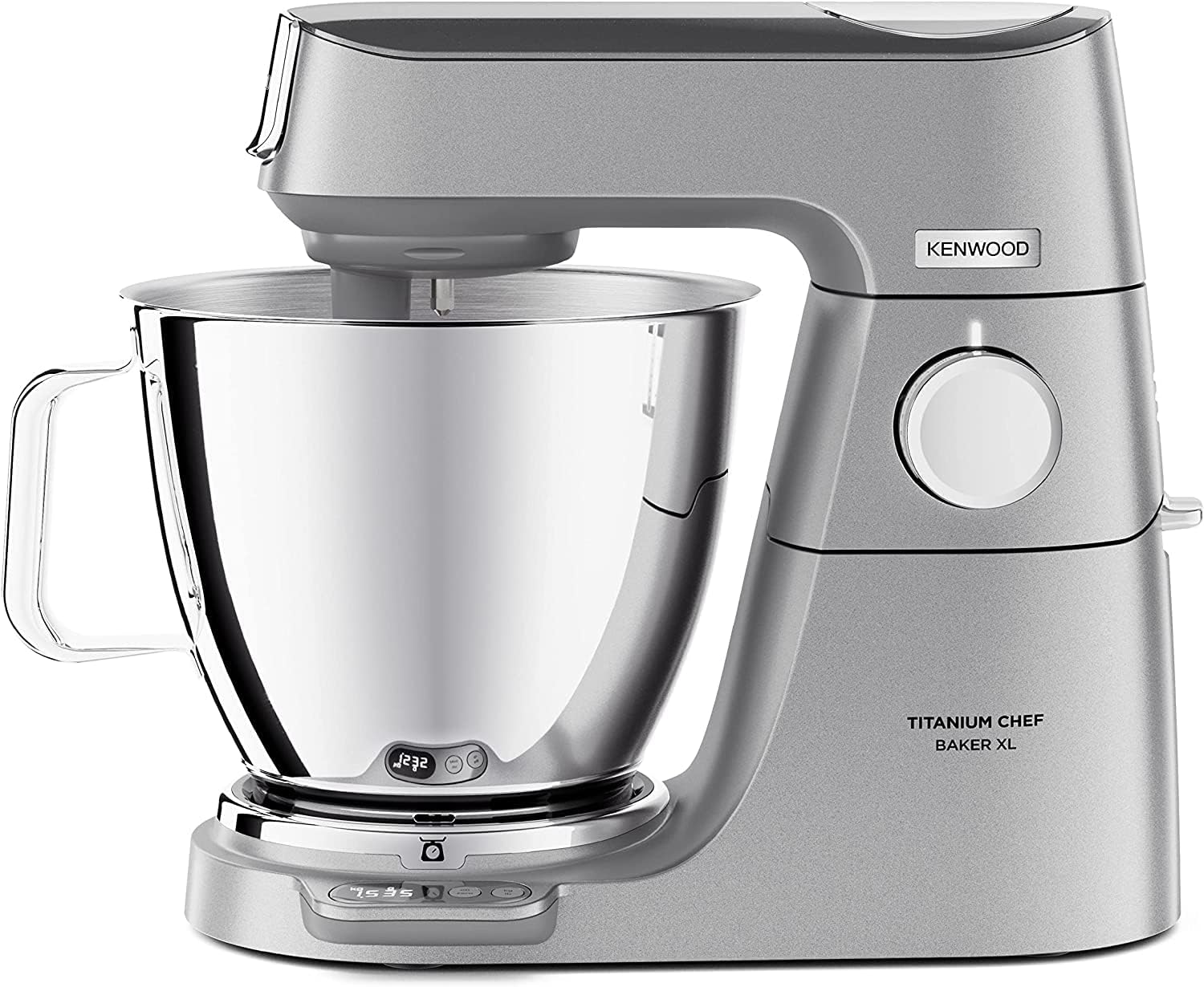 Kenwood Titanium Chef Baker XL KVL85.424SI - Food Processor with Integrated Scale & 2 Mixing Bowls, 1200 Watt, including 4 -Piece Patisserie Set, Glass Mixing Attachment & Chopper, Silver