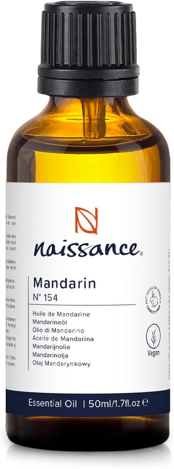 Naissance Mandarin Oil (No. 154), 50 ml, 100% Natural Cold Pressed Mandarin Essential Oil for Natural Cosmetics, Aromatherapy, Oil Burner, Fragrance Oil for Aroma Diffuser