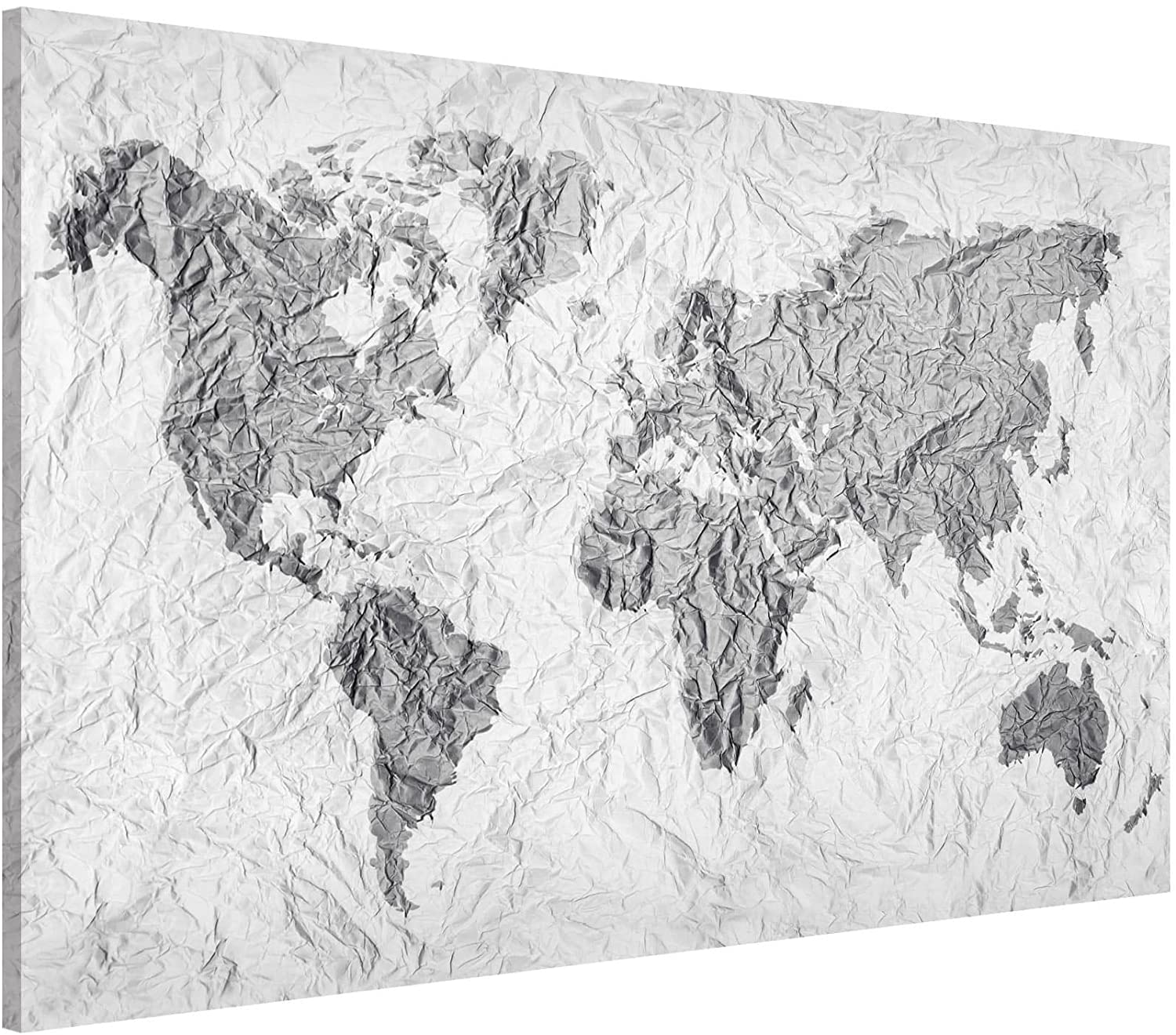 Paper World Map White Picture Of The World Magnetic Board Grey Landscape 2: