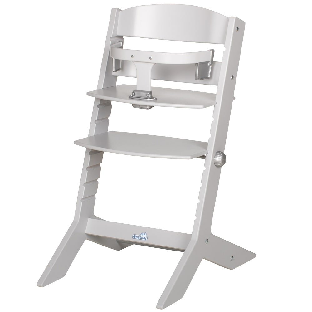 Geuther SYT 2337 LG Adjustable High Chair with Baby Lounger Available Separately TÜV Tested Wood Grey Light Grey
