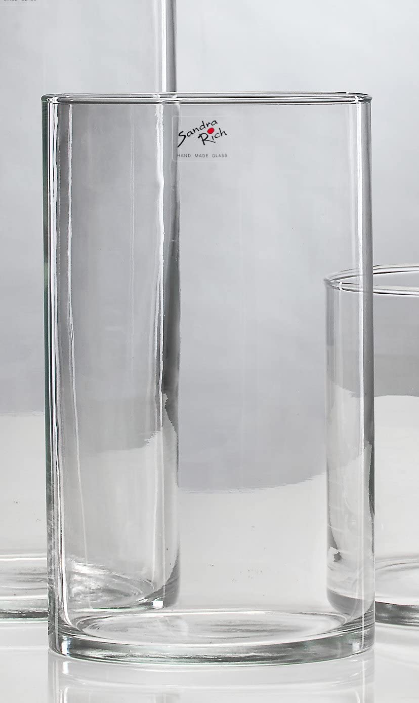 Sandra Rich Glass Vase Cyli Glass Table Flower Vase Cylindrical Vase 25 cm