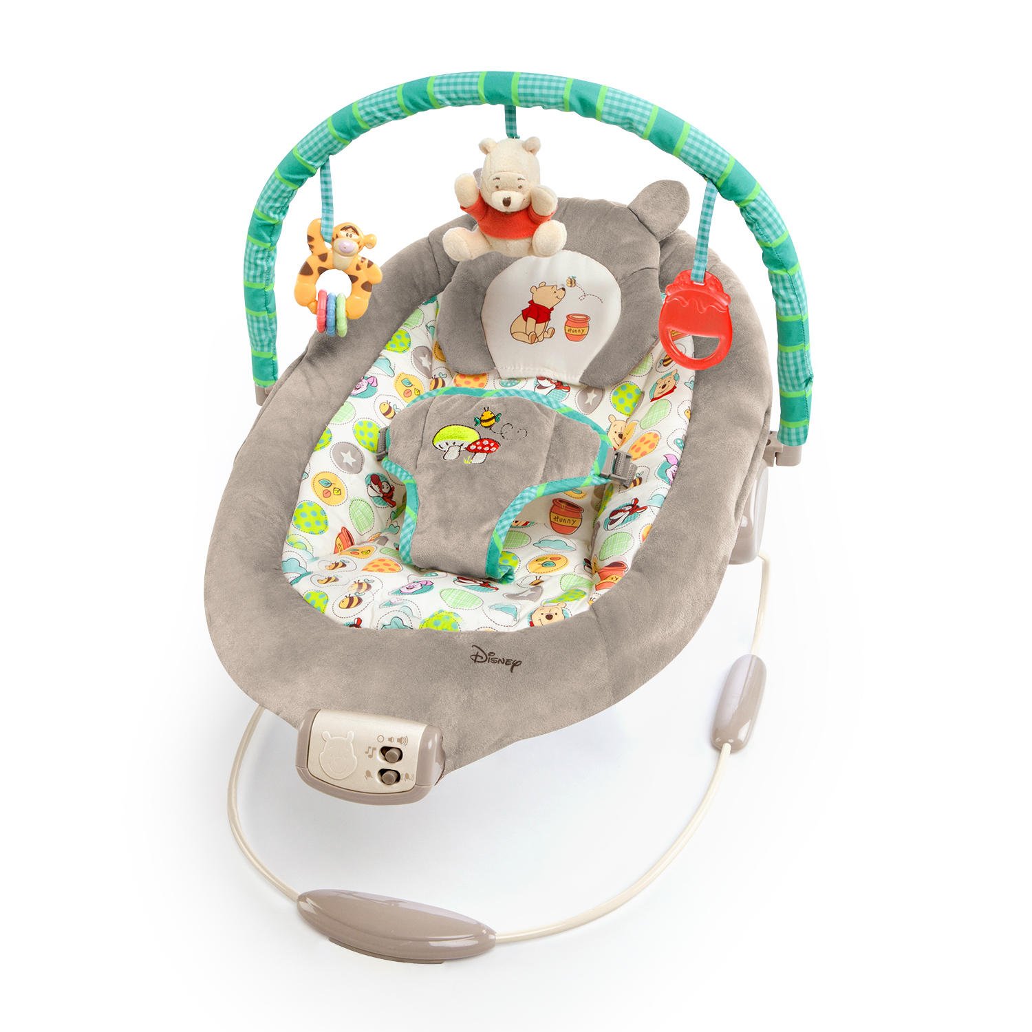 Disney Baby, Winnie the Pooh Vibrating Rocker with Auto Off, Melodies, Volume Control, Removable Headrest and Play Arch