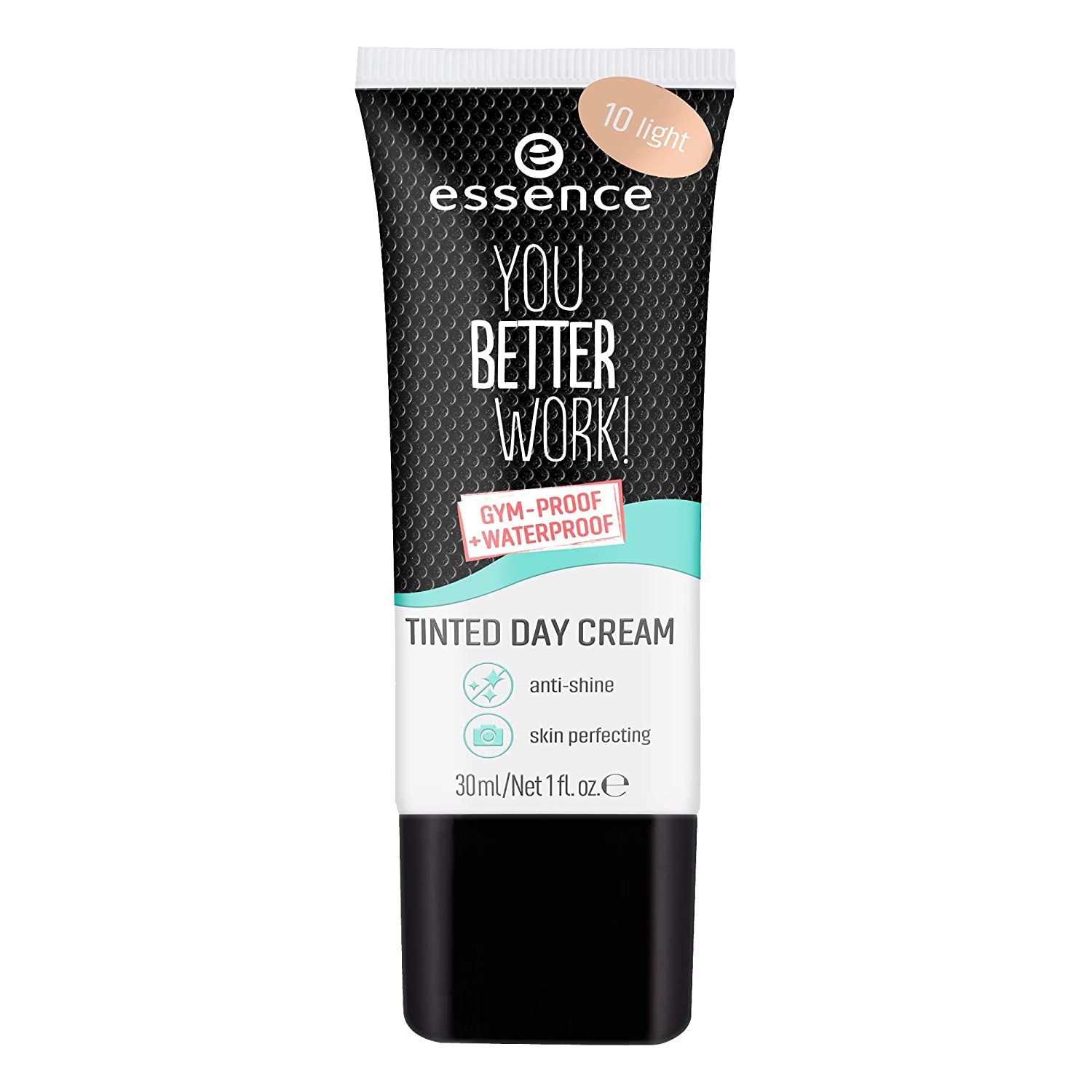 essence cosmetics essence You Better Work! Tinted Day Cream Make Up Foundation No. 10 Light, Nude Nourishing, UVA, UVB Filter, Matte, SPF 20, Vegan, Oil-Free, with Sun Protection Factor, with SPF (30 ml), ‎10 light