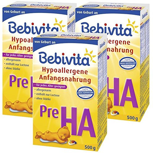 Bebivita Pre HA, Hypoallergene Anfangsmilch - von Geburt an, 3er Pack (3 x 500g)