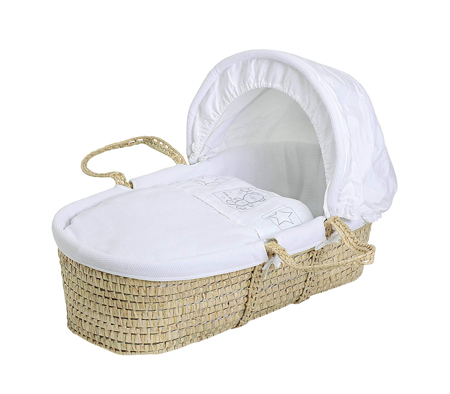 Baby Elegance Star Ted Moses Basket (White)