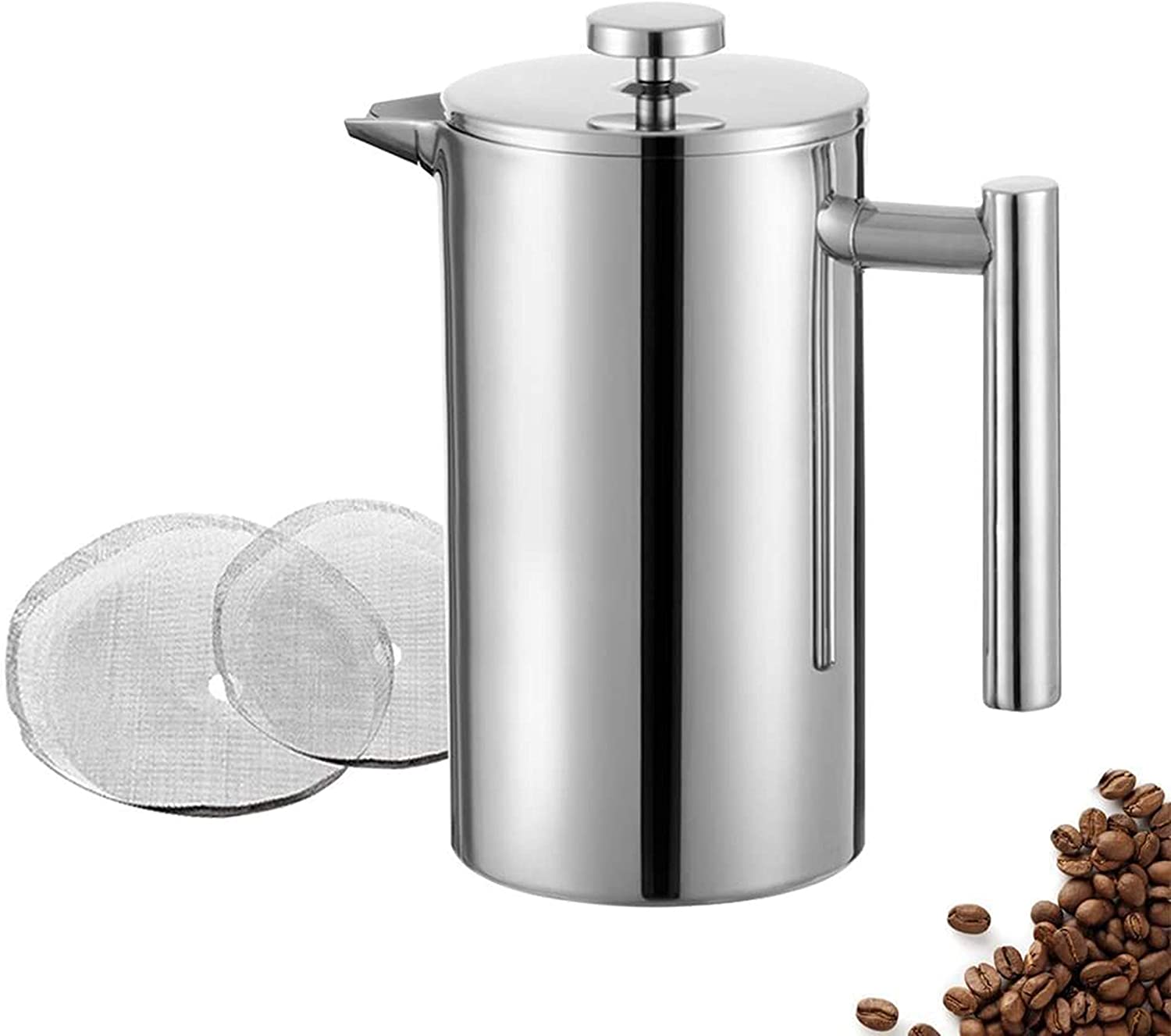 MeelioCafe Meelio Coffee Press French Press 1.5 L (10 Cups), Made of High-Quality Stai