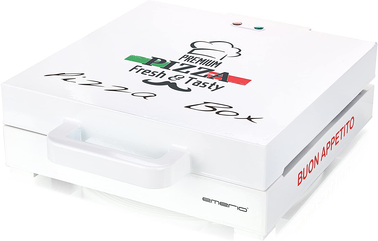 Emerio, Pizza Box, PB-115331, 1200 W, for Pizza up to 30 cm, Non-Stick Coating, Top and Bottom Heat, Classic Pizza Box Design
