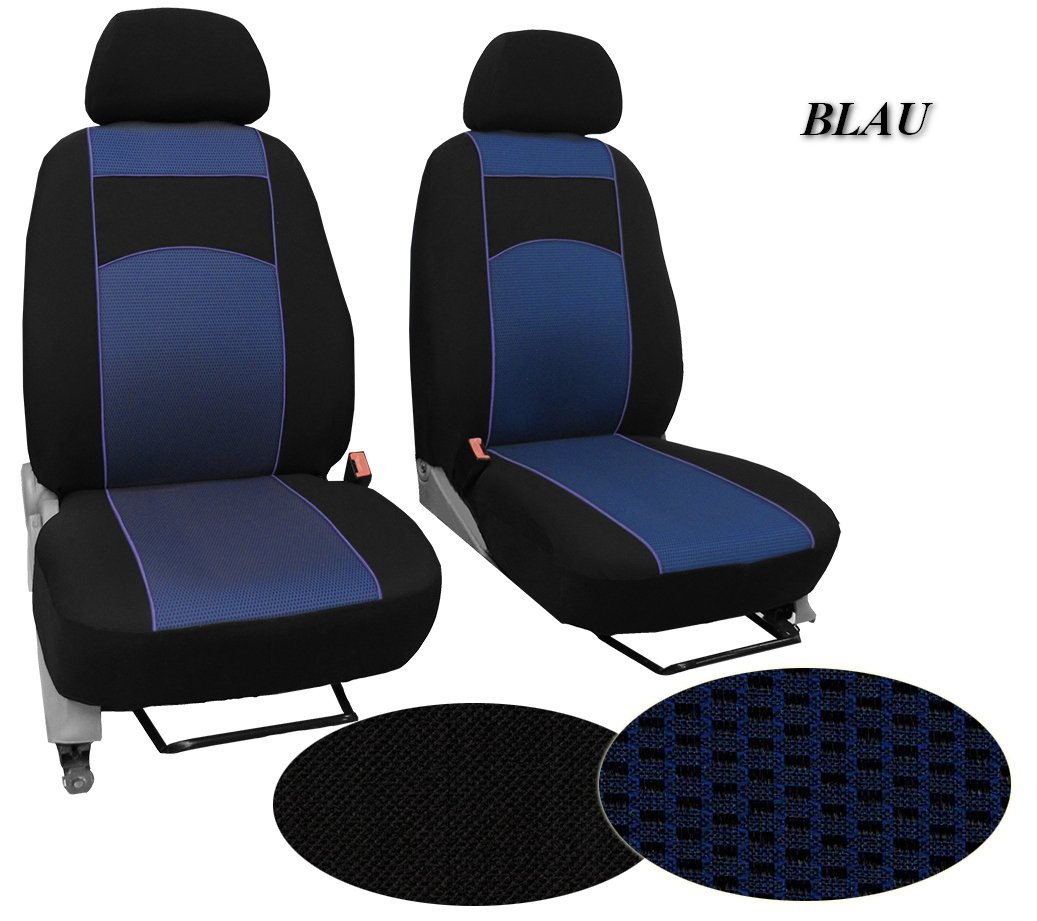 Customised, Model Specific Seat Cover Seat Cover Driver and Passenger Seat Fabric Peugeot Partner II High Quality Art vip.. Includes Blue – Pattern in Photo).
