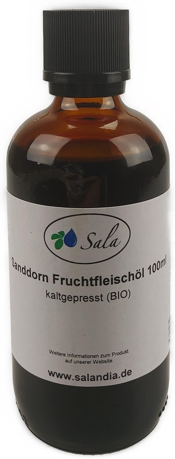 Sala Sea Buckthorn Pulp Oil Cold Pressed Organic (100 ml Glass Bottle)