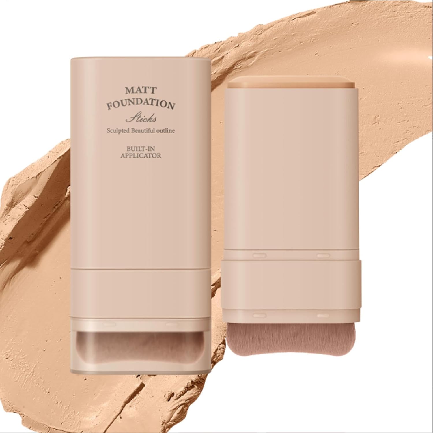 Derolr Foundation Stick, Multi-Purpose Makeup Foundation Stick with Brush, Pimple Concealer, Portable Foundation, Face Cosmetics for Dating, 20 g