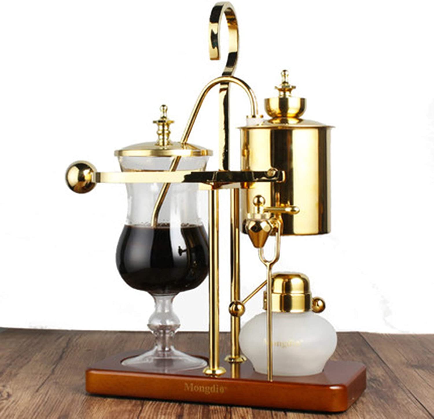 BNMY Coffee Maker Siphon Coffee Machine Set Royal Belgian Coffee Machine Gift Box, 5 Cups, Gold