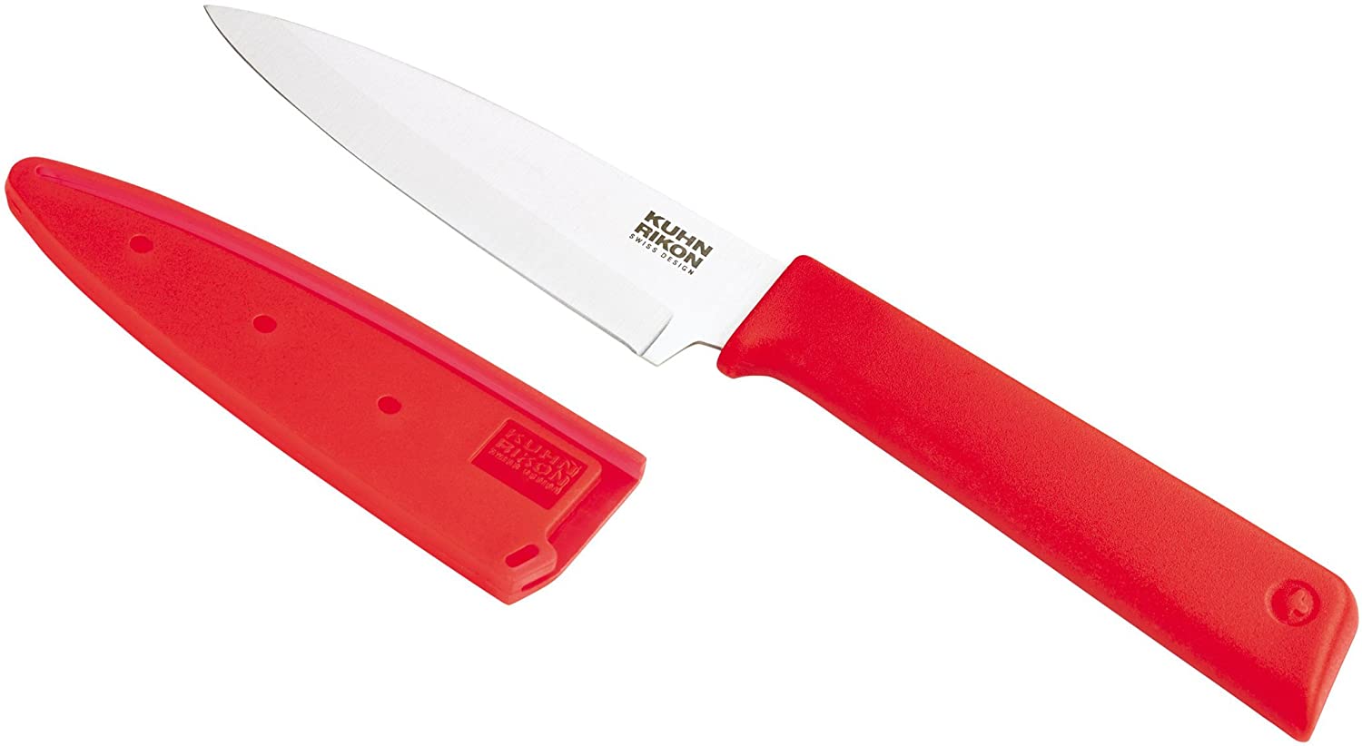 \'Kuhn Rikon Colori + Classic 28073 Peeling Knife, Stainless Steel, Red, 19.5 x 3 x 1,7 cm