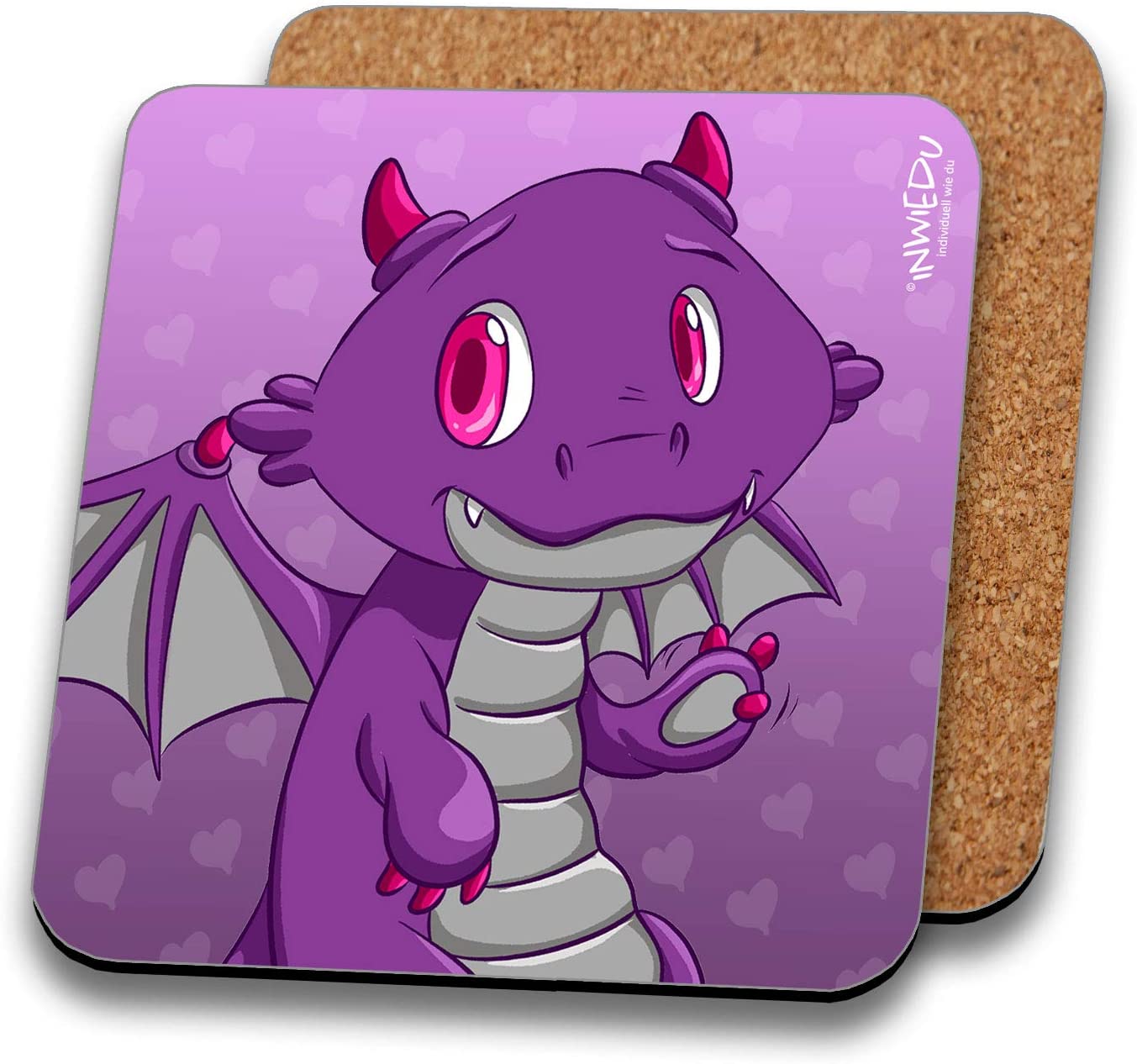 INWIEDU – Dragon Vic Coaster A Sweet Dragon in the morning expels sorrow and worries. - MDF with cork back - size 95 x 95 x 3 mm