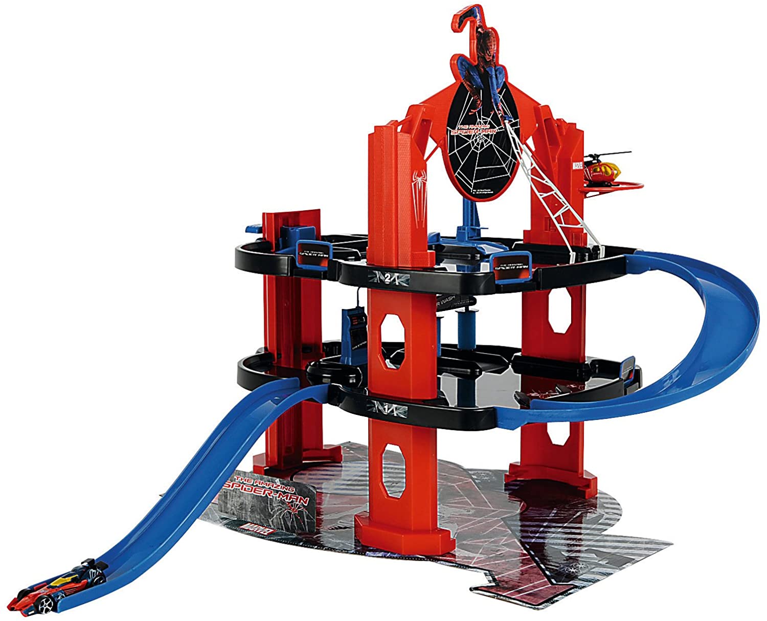 Majorette 213089720 The Amazing Spiderman Downtown Garage With 3 Tiers, 1 C