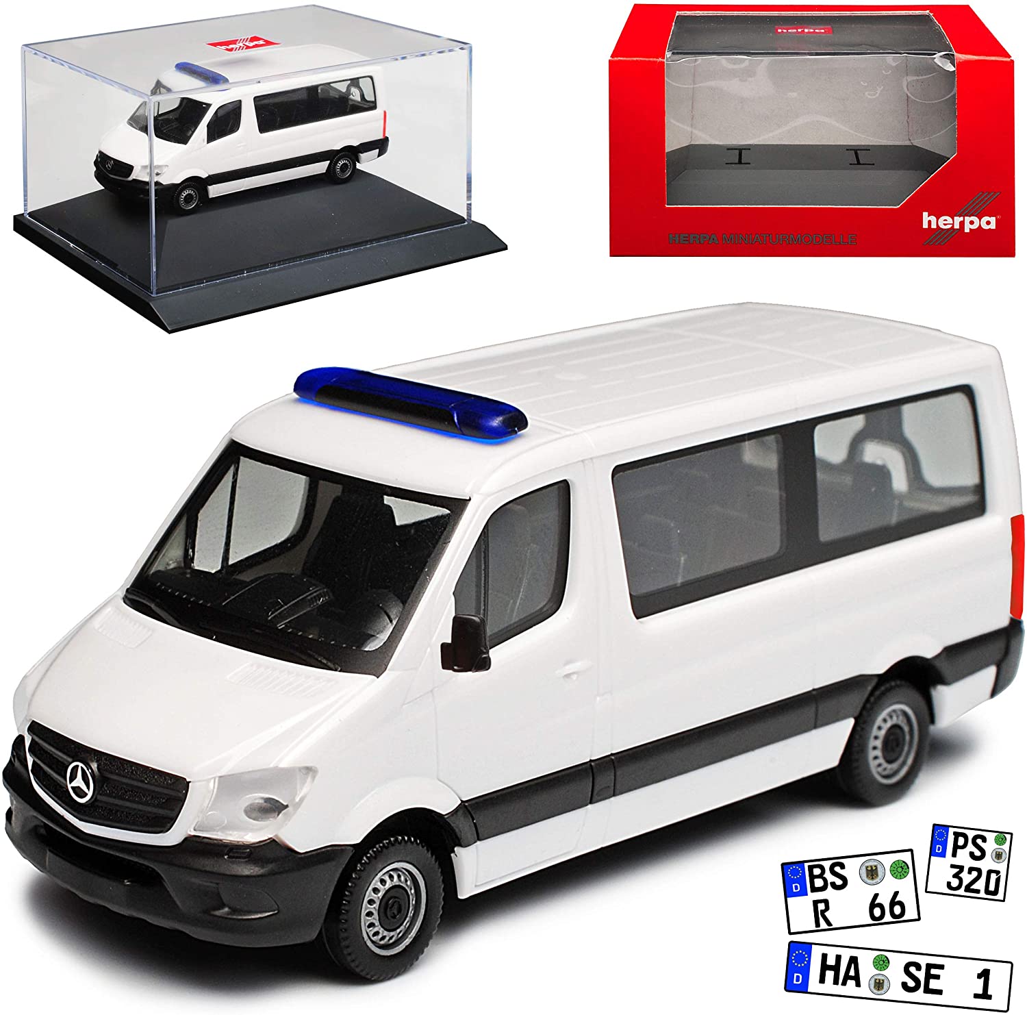 Herpa Mercedes-Benz Mercedes-Benz Sprinter Ii Transporter Police White Ncv 3 W906 Model 2006-20