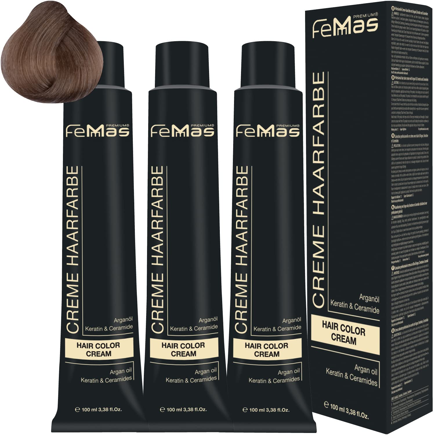 Femmas Hair Colour Cream 100 ml Hair Colour Pack of 3 Ash Sand 8.13, ‎ash