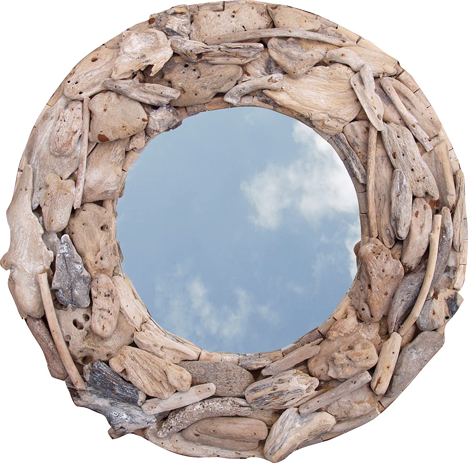 Guru Store flotsam round Mirror, 50 x 50 x 5 cm, Mirror Made from Wood
