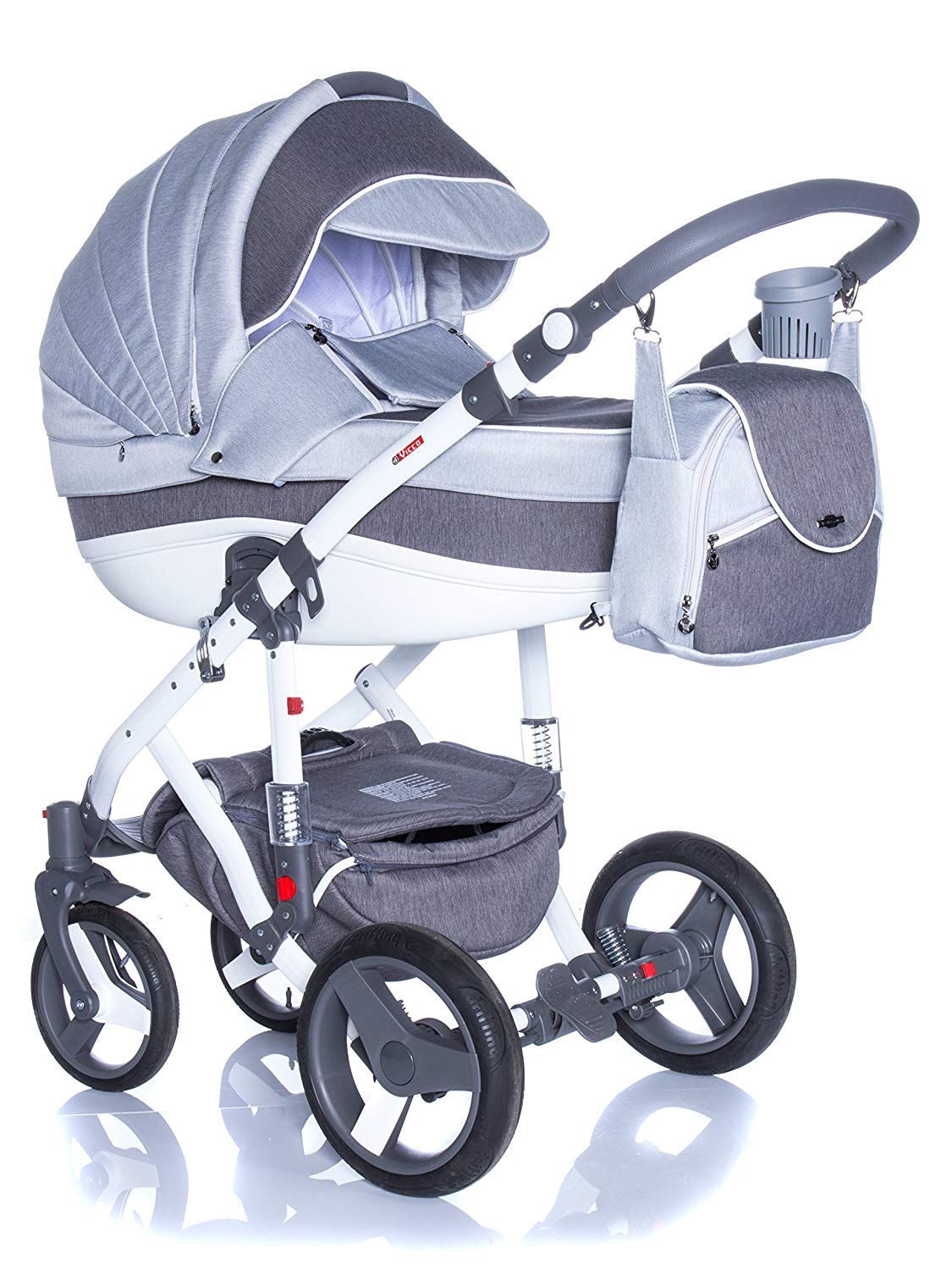Combi Pushchair Travel System Adamex Vicco R10 Dark Grey 3-In-1 Sports Pushchair/Car Seat Kite 0-13KG