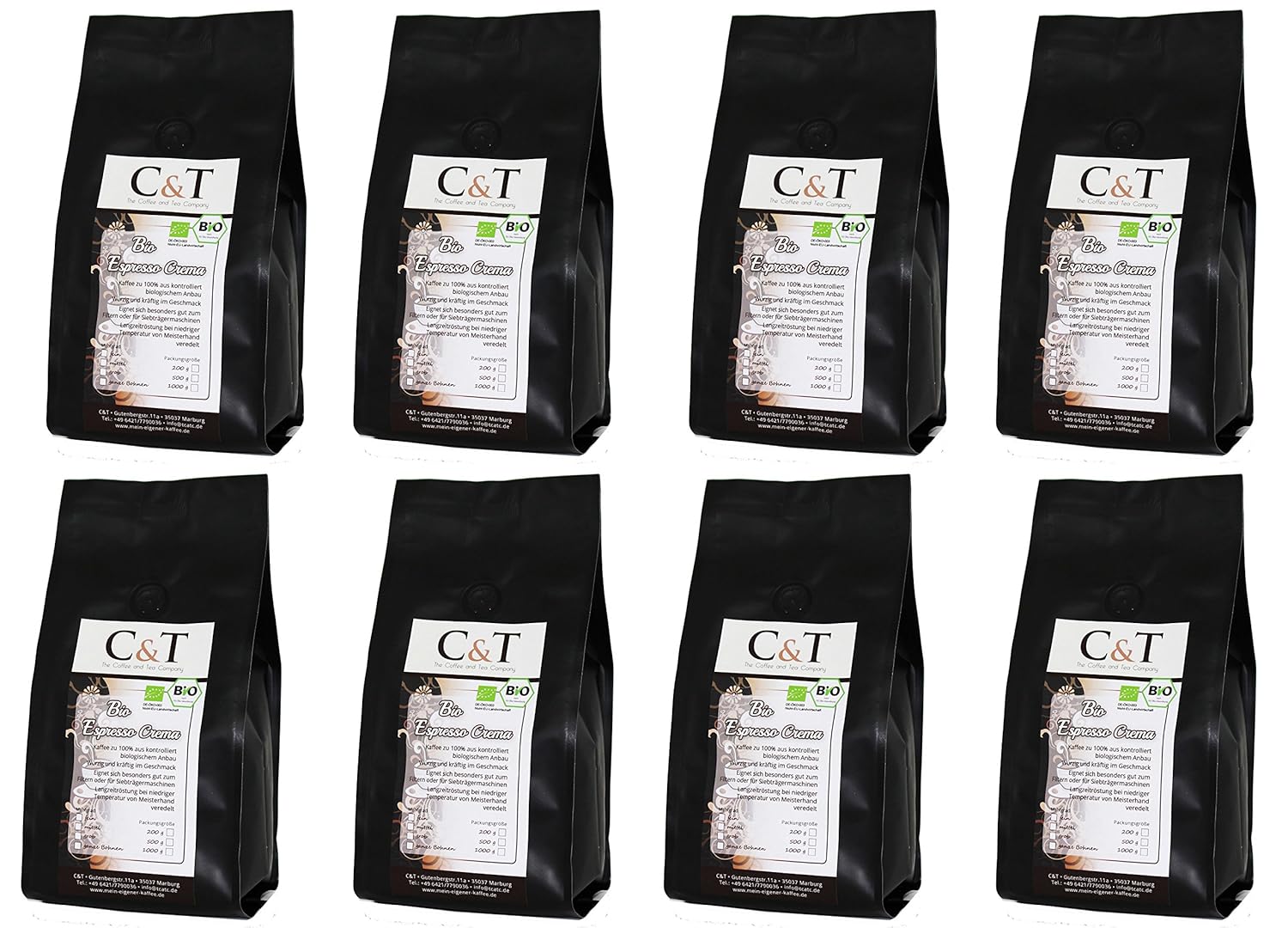 Coffee ESPRESSO Crema - Espresso - Ground Coffee 8 x 1000 g Freshly Roasted by Us