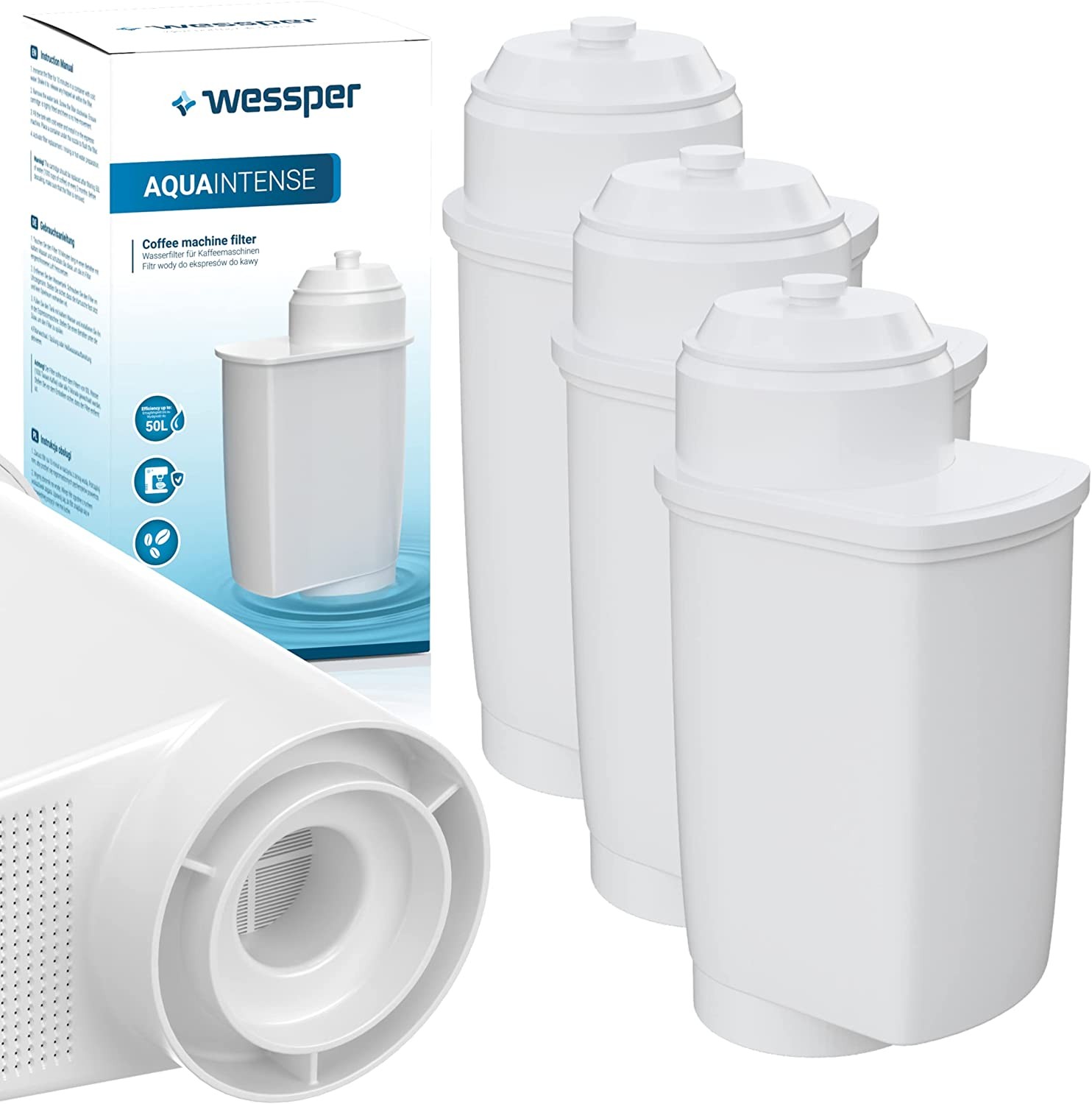 Wessper Water Filter for Siemens EQ6 TZ70003 Brita Intenza Filter for Fully Automatic Coffee Machines EQ Series Compatible EQ 6 Plus S700 TE657503de Bosch 12008246 (3,4,6,10 Pack)