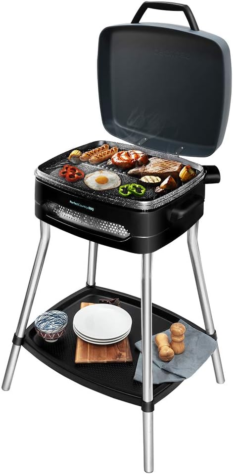 Cecotec Electric Grill Made of Stainless Steel, Grease Tray, Temperature Adjustable