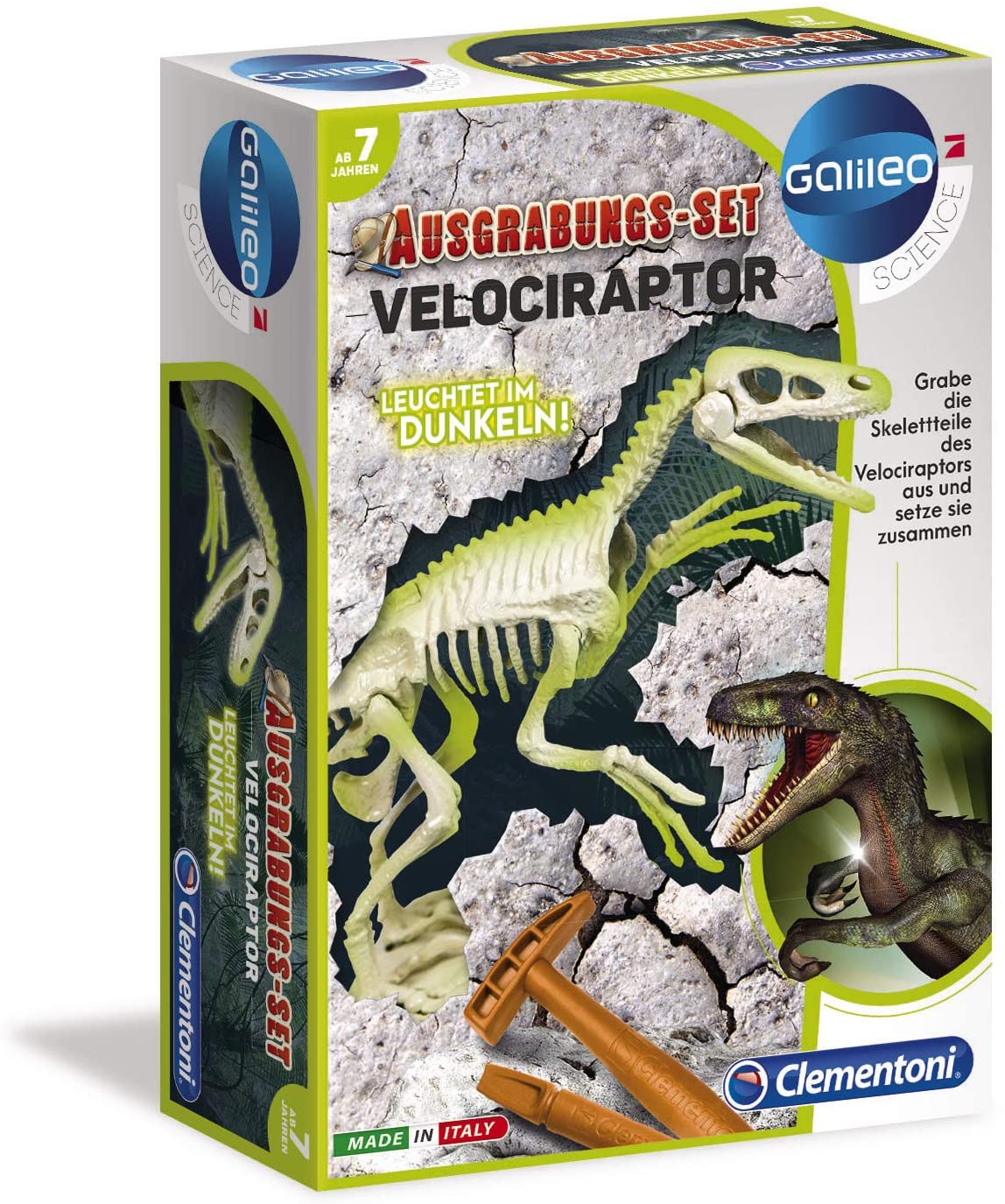 Clementoni 59174 Galileo Science - Excavation Set Velociraptor Toy For Ages