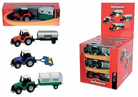 Majorette Farm Life Worker Team Assorted Farm Tractor with Trailer Vehicle