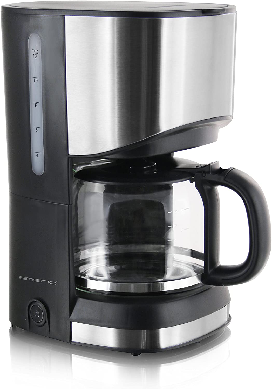 Emerio CME-111063 Filter Coffee Machine, 1.2 Litres, Stainless Steel, Black