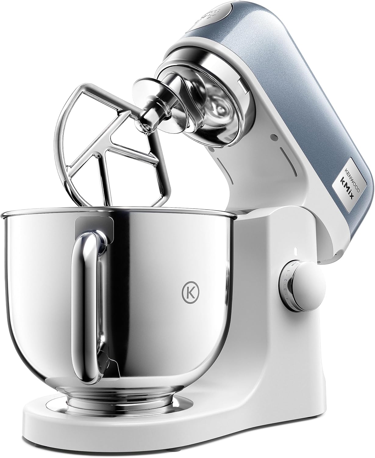 Kenwood kMix KMX760BL Food Processor, 5 L Stainless Steel Bowl, Safe-Use Safety System, Metal Housing, 1000 Watts, incl. 3-Piece Patisserie Set and Splash Guard, Blue Metallic