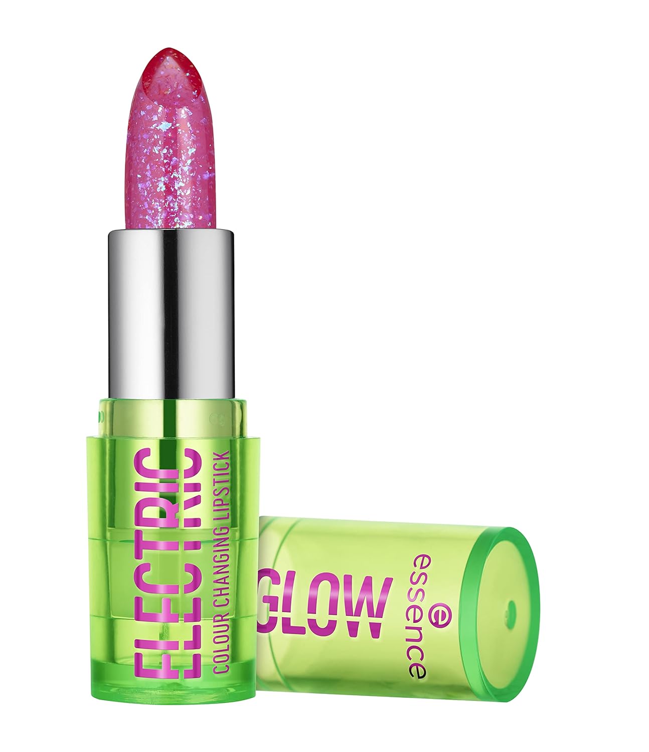 Essence Electric Glow Color Changing Lipstick, Transparent, Nourishing, Express Result, Color Adjusting, Natural, Glossy, Vegan, Oil-Free, Alcohol-Free, Paraben-Free, Pack of 1 (3.2 G)