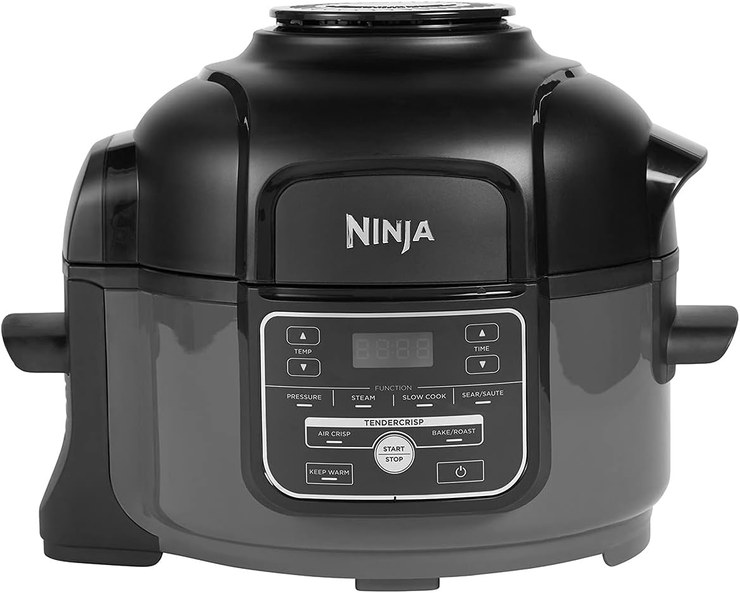 Ninja Foodi Mini Multicooker [OP100UK], 4.7 L, Pressure Cooker and Air Fryer, Gray and Black