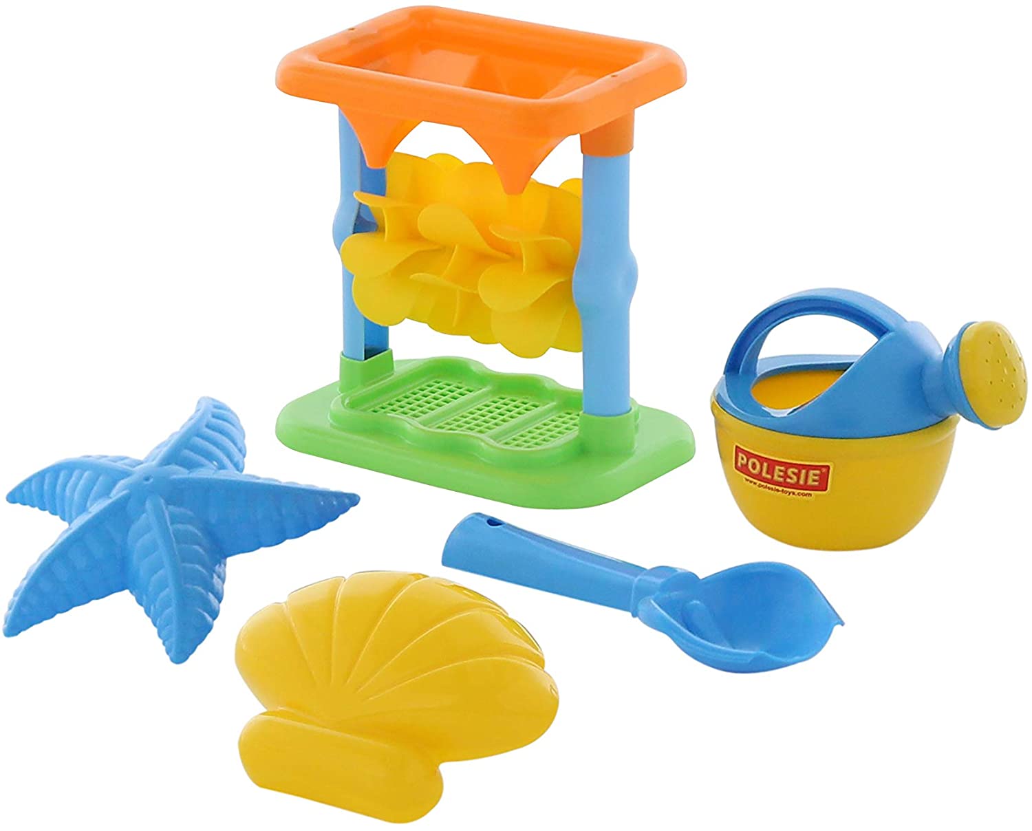Polesie 35738 Sand No2 + Sand Mill Set With Watering Can Mini, 5 Pieces (No
