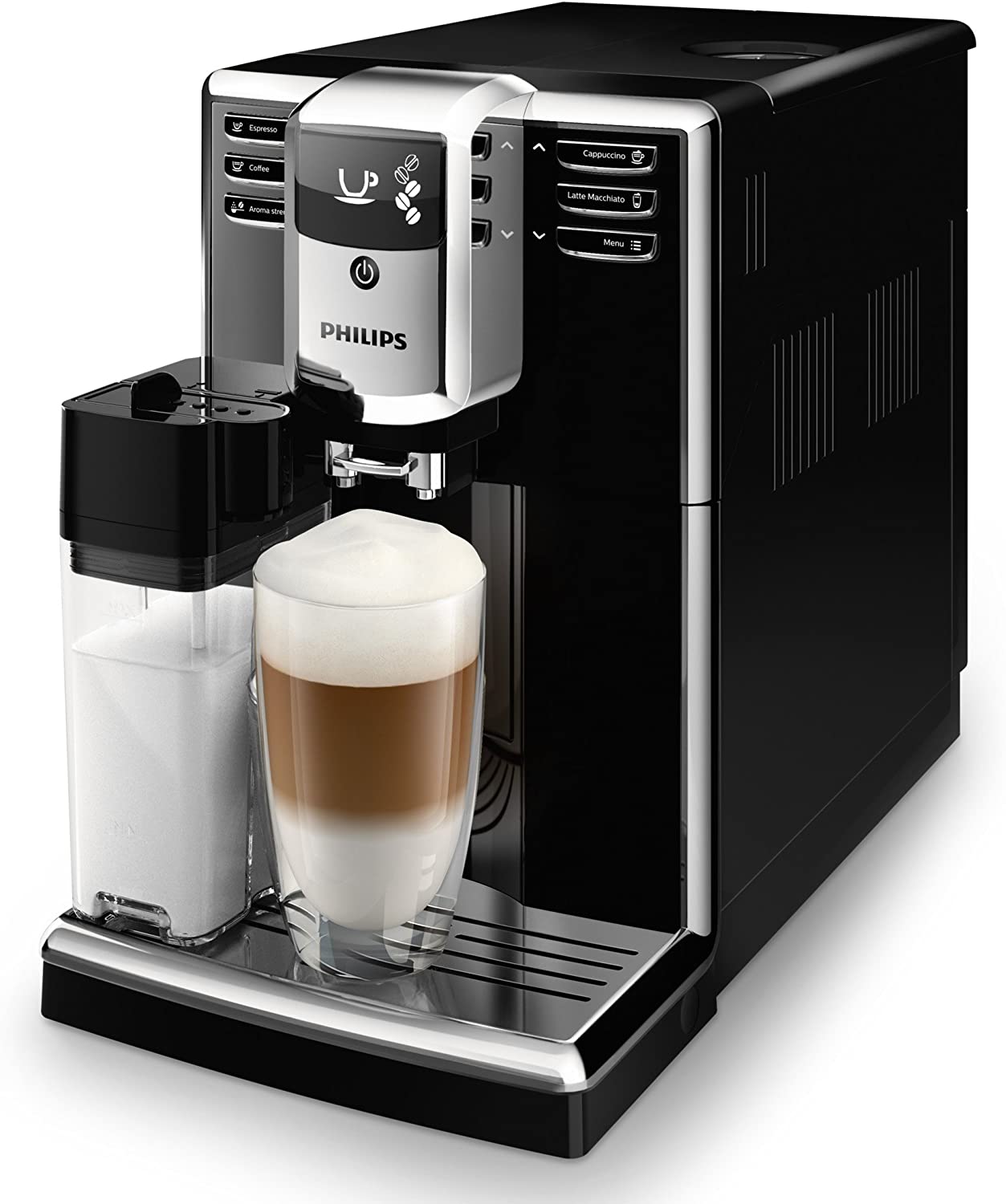 Philips 5000 series EP5360 / 10 fully automatic coffee machine, 6 specialty coffees (integrated milk system) piano black / black