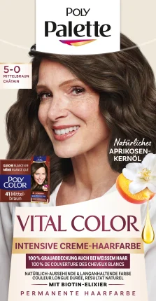 Hair color vital color 5-0 medium brown, 1 hour