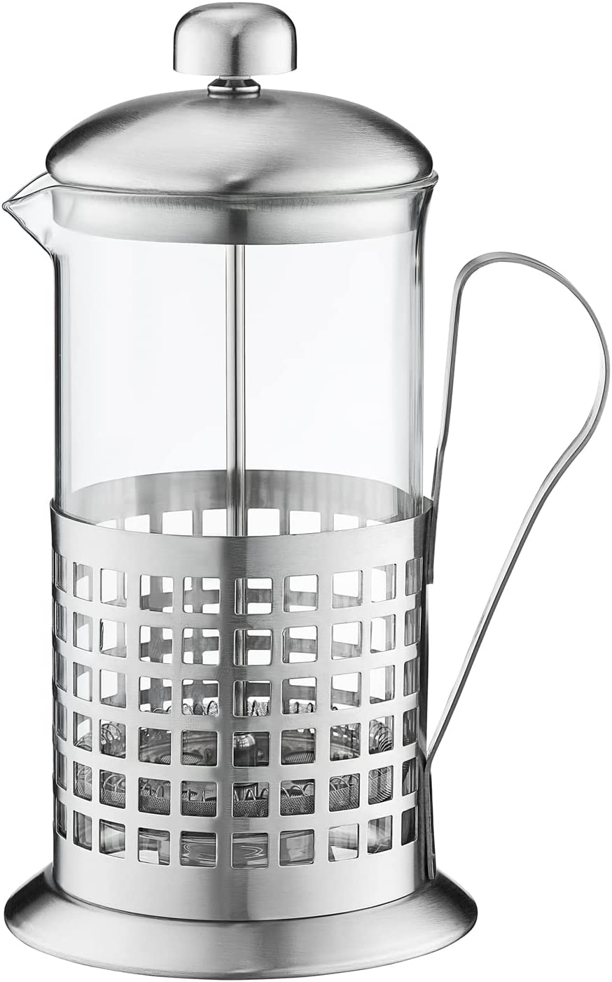 Ambition French Press Press Small 0.35l Glass Coffee Maker Stainless Steel Filter Steel Frame With Handle Grid