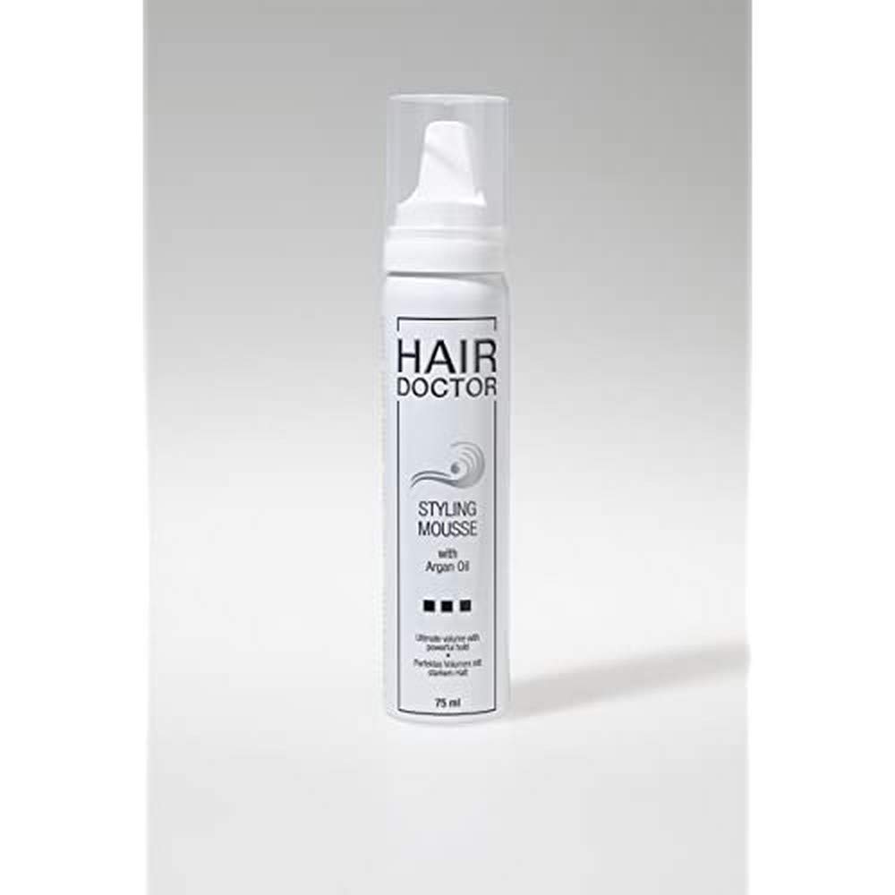 HAIR DOCTOR Styling Mousse Strong Professional Foam-Tightening Hair Strengthener Hair Dryer Foam Nourishing with Argan Oil for More Volume