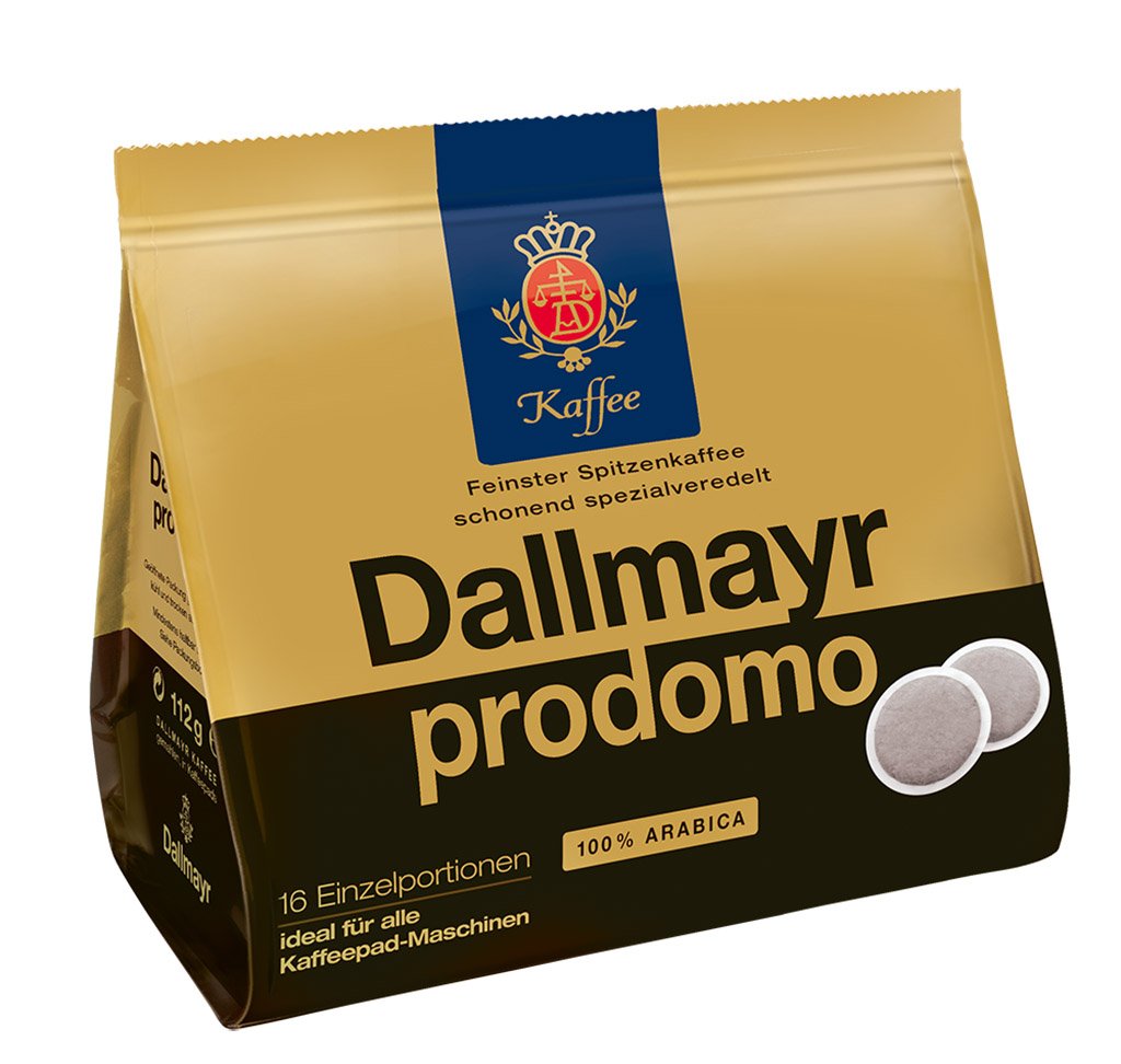 Dallmayr Coffee Prodomo Coffee Pods, Pack of 5 (5 x 16 Pads)
